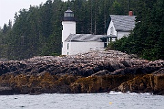 Narragaugus (Pond Island) Light on Rocky Island Edge